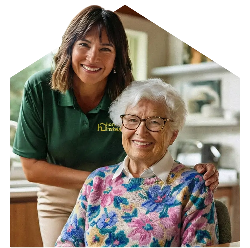 A Home Instead Care Pro with an adult.